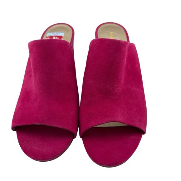 Nine West Gemily Mules Clogs Shoe Size 9.5 M Fuchia Pink Suede Slip NWB - Picture 3 of 10